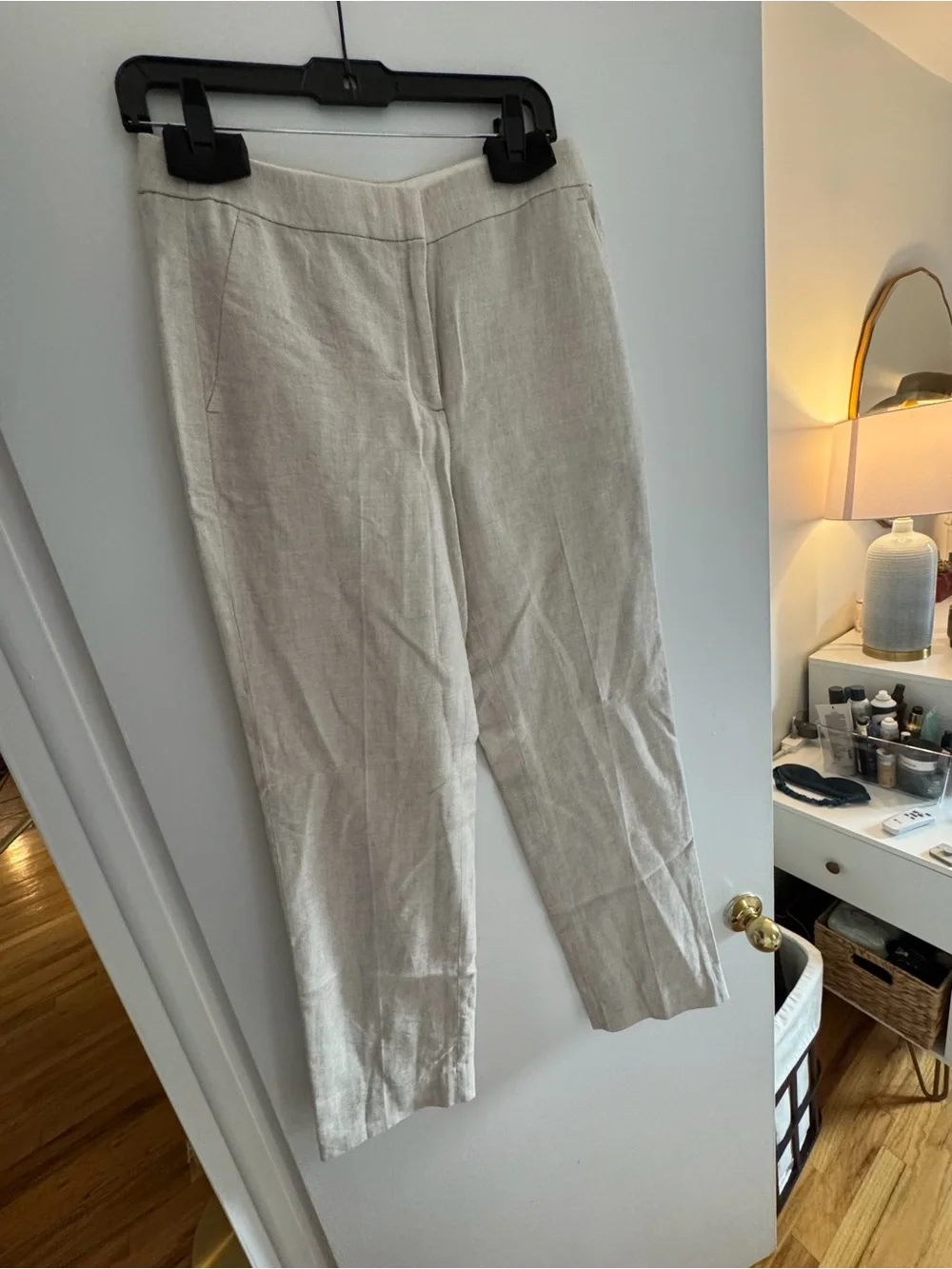 J. Crew Cream Straight-Leg Dress Trousers